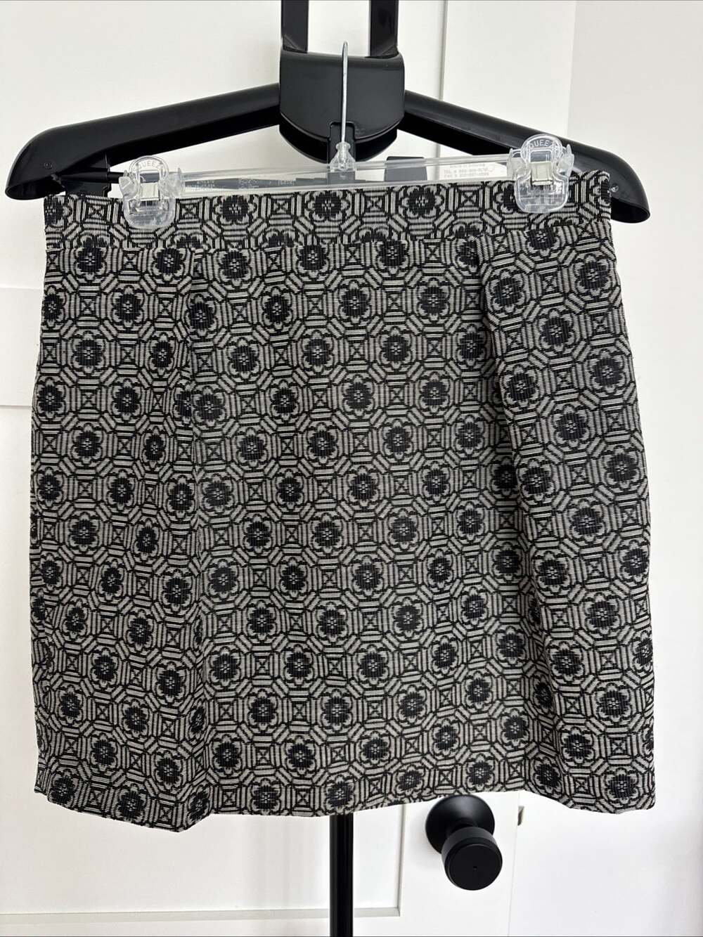 Blue Rain Skirt Women's Medium M Black White Floral Zipper Back Going Out Skirt
